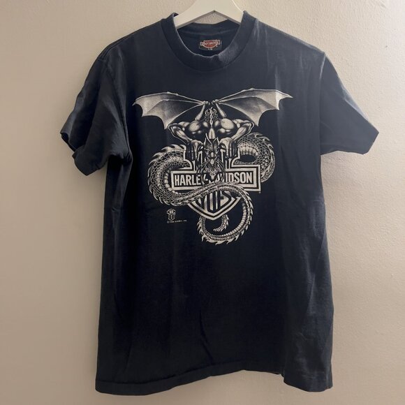 1988 Harley Davidson Gargoyle Devil Dragon Serpent Shirt (Rare) - Picture 1 of 1